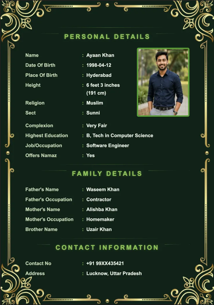 Muslim Biodata